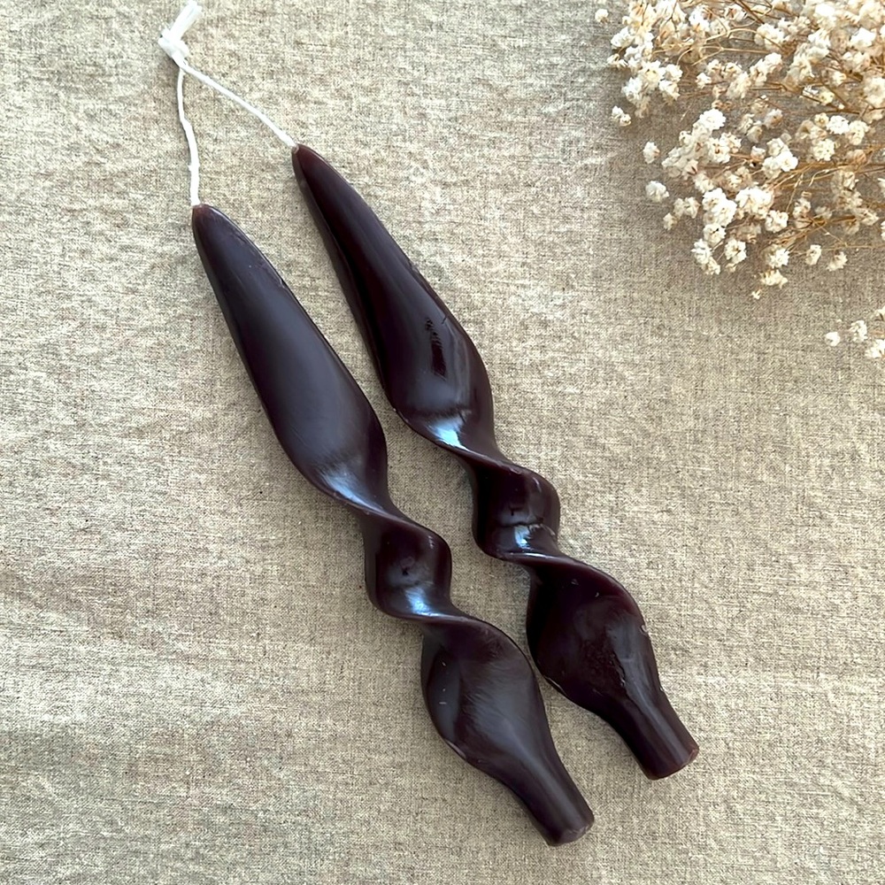 🍂🍄‍🟫Twisted Taper Candles